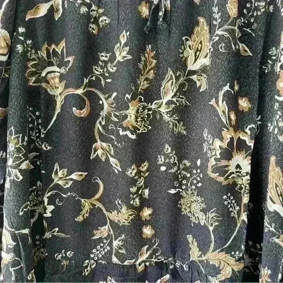 Style & Co Petite Gauze Tired Shift Dress Black Floral Size PXL NWT Bohemian - Picture 6 of 14